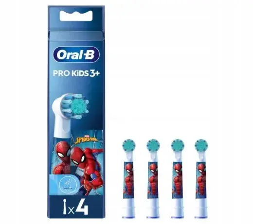 Oral B PRO Kids 3+ Toothbrush Replacement Heads for Children Spiderman 4 Pc