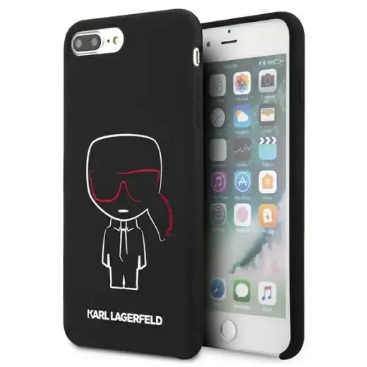 Karl Lagerfeld KLHCI8LSLKCBK  iPhone 7|8  Plus hardcase czarny|black Silicone Karl Iconic
