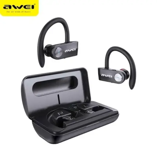 AWEI słuchawki Bluetooth 5.0 T22 TWS+ stacja dokująca|power bank 1500mAh czarny|black
