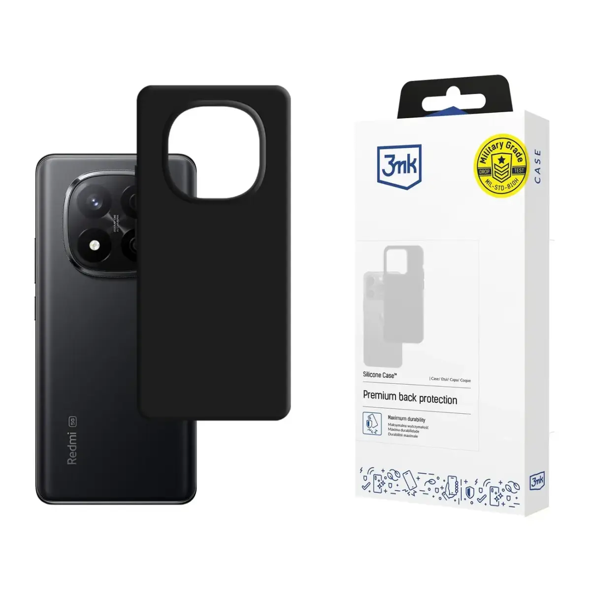 3mk Silicone Case for Xiaomi Redmi Note 14 Pro+ - black