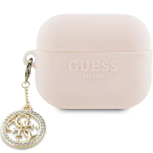 Guess GUAP23DSLGHDP AirPods Pro 2 cover różowy|pink 3D Rubber 4G Diamond Charm