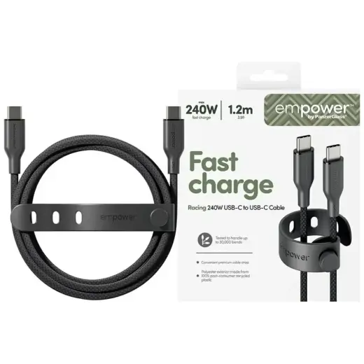 PanzerGlass Empower Racing data transfer and charging cable | USB-C to USB-C | 240W | 1.2m | black