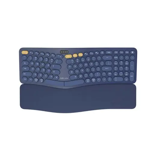 Wireless Ergonomic Keyboard Delux GM903CV BT+2.4G (blue)