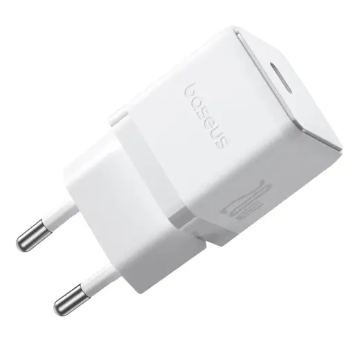 Baseus Palm 1C tīkla lādētājs | 20W | PD, QC | USB-C | ar USB-C uz USB-C vadu komplektā | balts