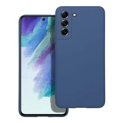 Silicone telefono dėklas Samsung Galaxy S21 FE 5G (G990) mėlynas