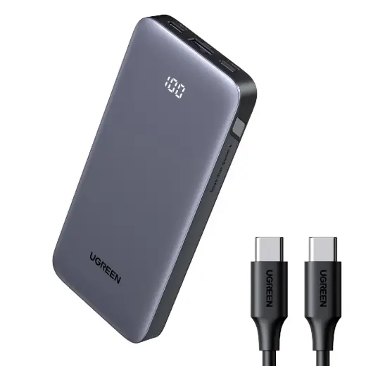 Ugreen Nexode 55994B ārējais akumulators (powerbank) | 10 000 mAh | 30W | USB-A, USB-C | pelēks