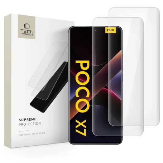 TECH-PROTECT UV+ karastatud klaas, 2 tk, telefonile Xiaomi Redmi Note 14 Pro 4G | 5G | 14 Pro+ Plus 5G | Poco X7 5G, läbipaistev