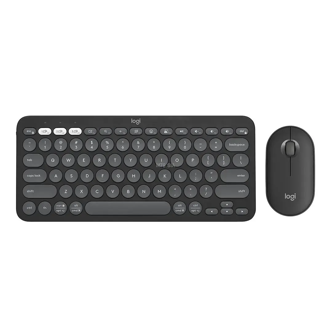 Logitech Pebble 2 Combo keyboard Mouse included RF Wireless + Bluetooth QWERTY US International Graphite