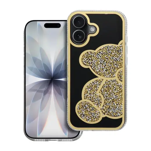 TEDDY BEAR maciņš telefonam iPhone 17 zelta krāsā