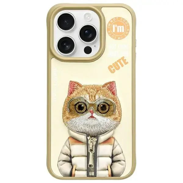 Cool&Cute 2.0 Cat telefona maciņš priekš iPhone 15 Pro Max hakijs