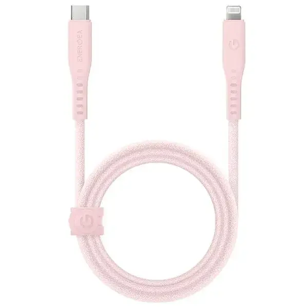 ENERGEA Flow data transfer and charging cable | MFI | USB-C to Lightning | 60W | 1.5m | pink