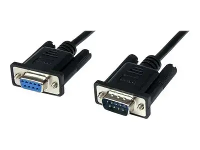 StarTech.com 2m Black DB9 RS232 Serial Null Modem Cable F|M - DB9 Male to Female - 9 pin Null Modem Cable - 1x DB9 (M), 1x DB9 (F), Black - null modem cable - 2 m