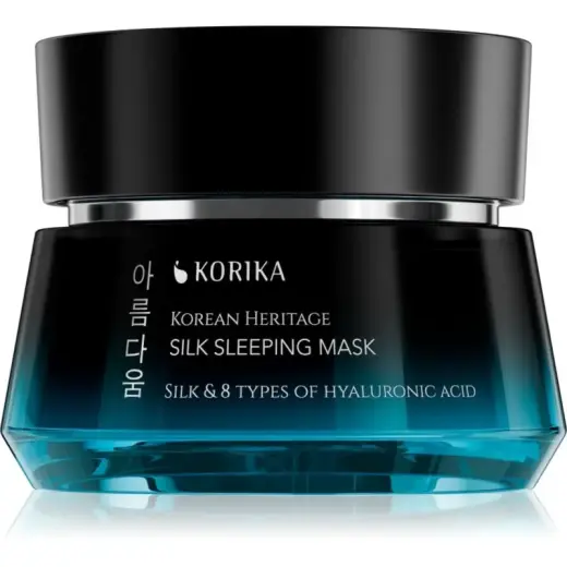 KORIKA Korean Heritage Silk & 8 Types of Hyaluronic Acid Silk Sleeping Maschera Moisturizing and Nourishing Face for the Night 50 Ml