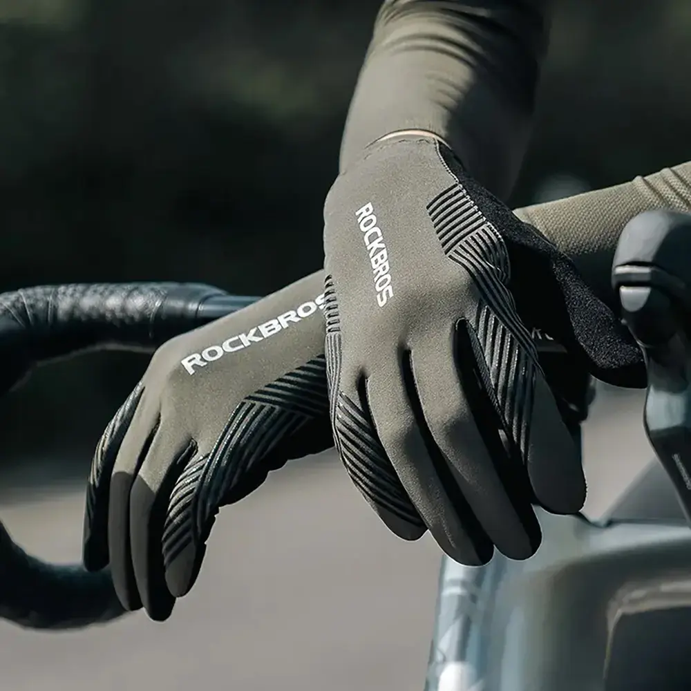 Rockbros 16110006003 shock-absorbing cycling gloves size L - green and black