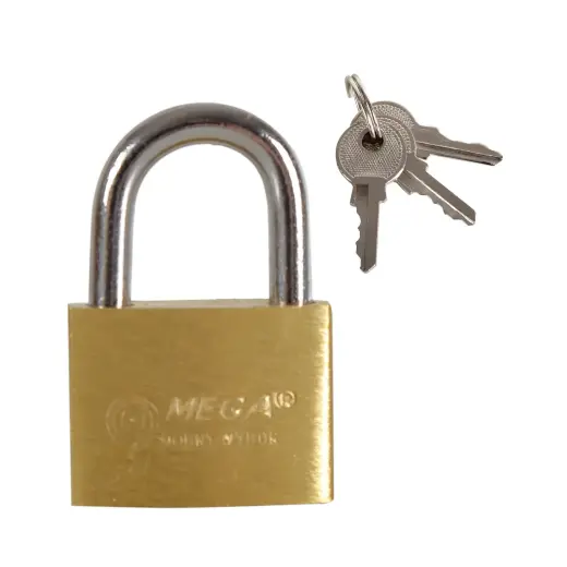 Padlock brass SLIM 63mm 3 keys