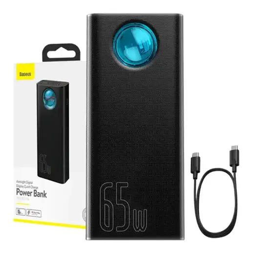 Baseus Amblight Overseas Edition внешний аккумулятор (powerbank) | 30000 mAh | 65W | USB-A, USB-C, Micro USB, Lightning | черный