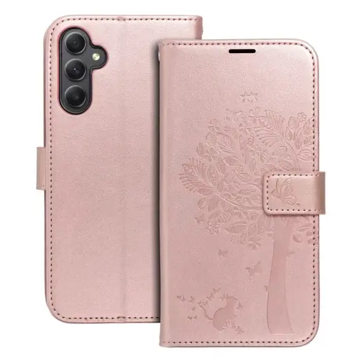 MEZZO tree grāmatveida maciņš telefonam Samsung Galaxy A34 (A346) zelta krāsā