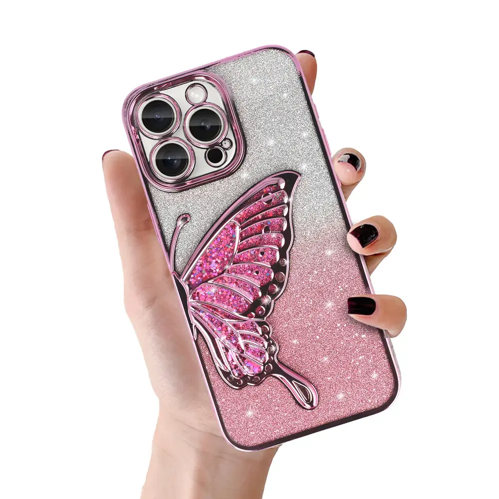 Tel Protect Butterfly Water Case for Iphone 16 pink