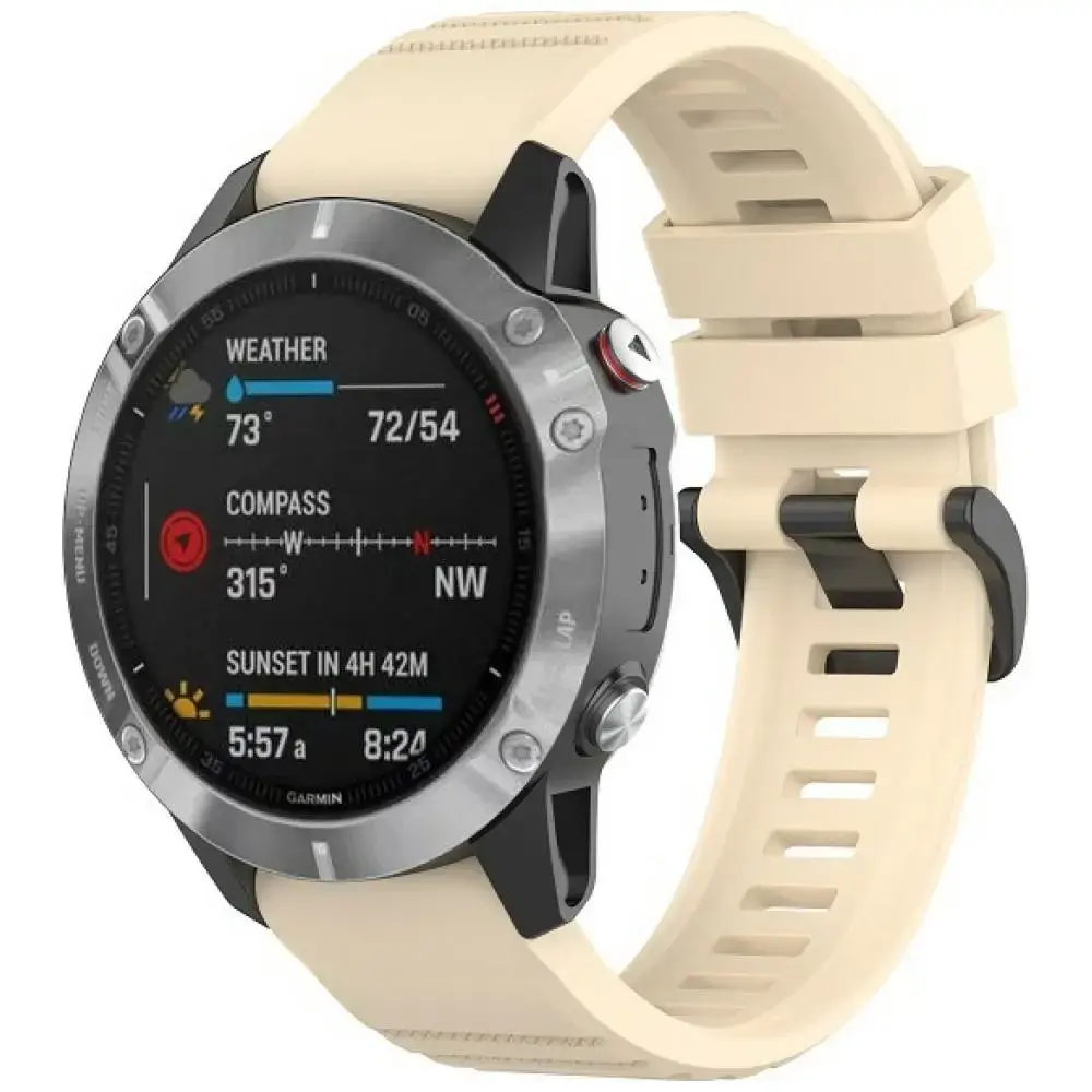 Beline Watch 1 išmaniojo laikrodžio dirželis Garmin Fenix 7 Pro/8/E/MARQ Gen2/Epix Pro Gen2 (22 mm) | silikoninis | smėlio