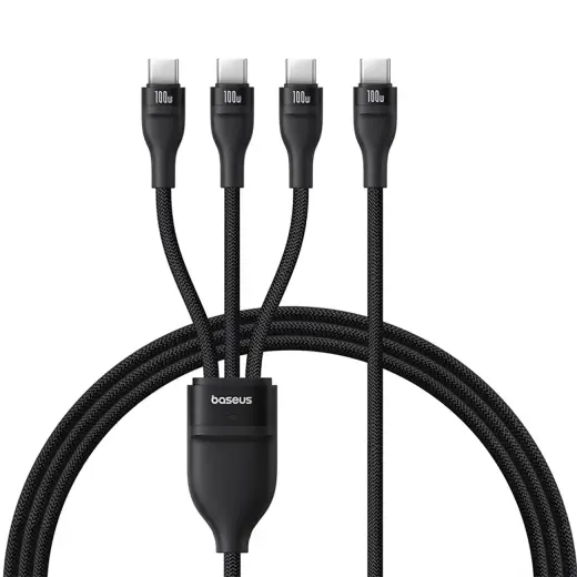 Baseus Flash Series 3 100W 3in1 USB-C Cable - 3xUSB-C 1.5m - Black