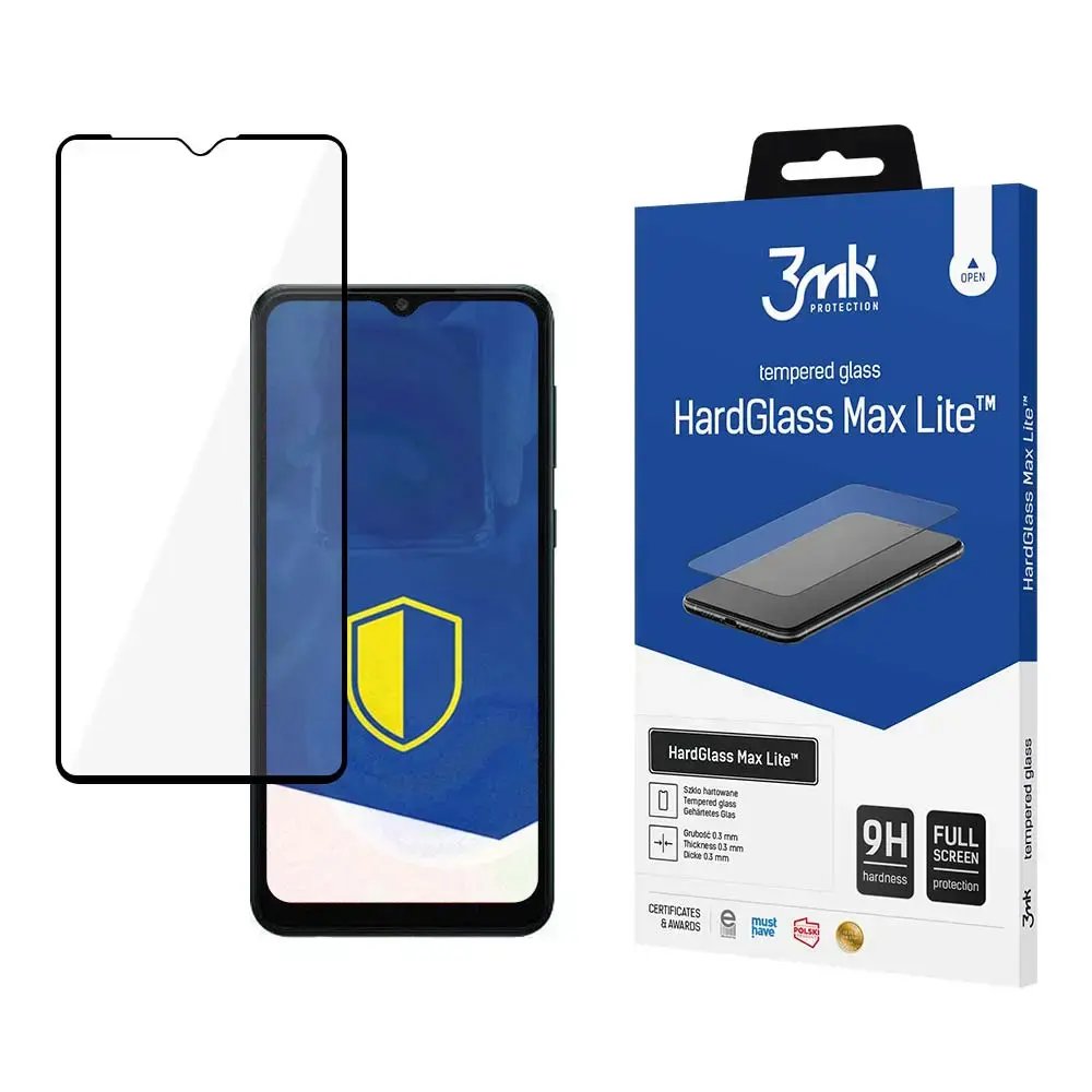 3mk HardGlass Max Lite aizsargstikls telefona ekrānam Samsung Galaxy A04s (A047) ar uzstādīšanas rāmi