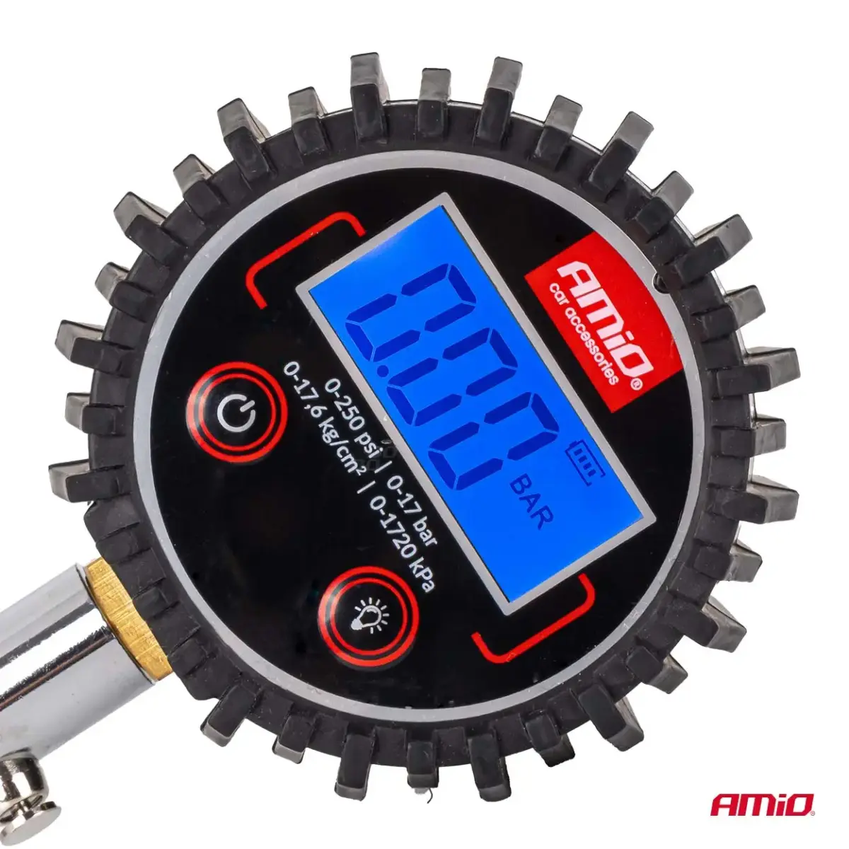 Digital Tire Pressure Gauge with Hose and Bleed Valve 17 bar AMIO-04465