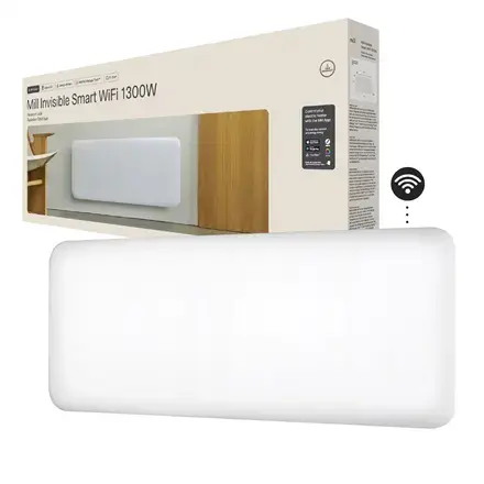 Mill Invisible Smart WiFi Heater  PA1300WIFI4  Panel Heater  1300 W  Suitable for rooms up to 15-19 m  White  IPX4