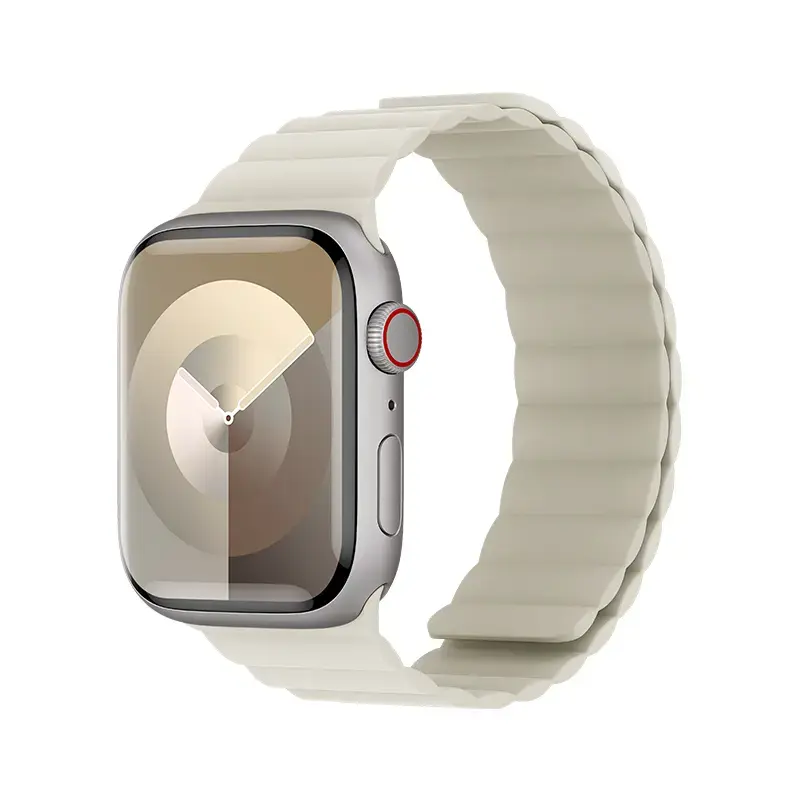 Benks Magnetic Silicone Watch Band for Apple Watch 42/44/45/49 beige