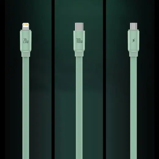 Baseus Traction Series 3-in-1 retractable cable USB Type C - micro USB | USB Type C | Lightning Power Delivery 100W 1.7m green (CAQY000006)