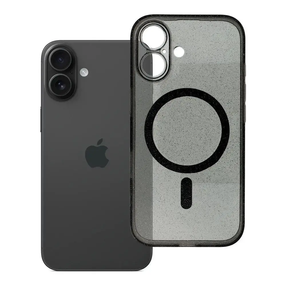 Clear Mag Cover telefoni ümbris MagSafe toega iPhone 16 must