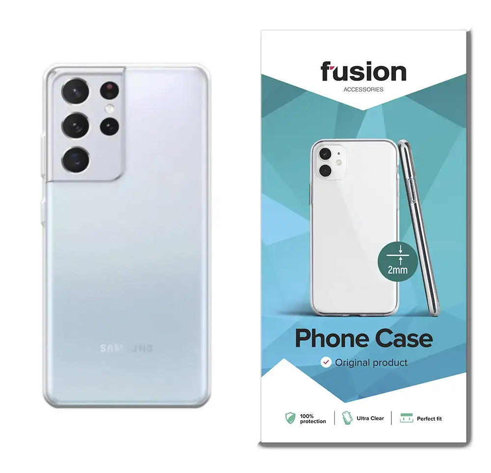 Fusion ultra clear series 2 mm silikona aizsargapvalks Samsung G998 Galaxy S21 Ultra 5G caurspīdīgs (EU Blister)