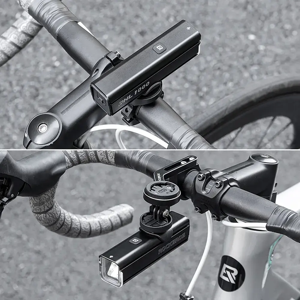 Rockbros 24610002001 Front Bike Light 1000 lm + USB-C - USB-A Cable - Black
