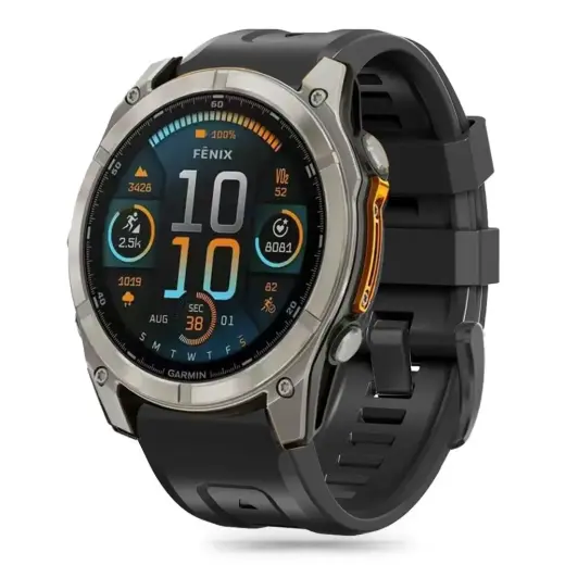Tech-Protect Silicone Strap for Garmin Fenix 5S | 5S PLUS | 6S | 6S Pro | 7S | 8 (43MM) - Black