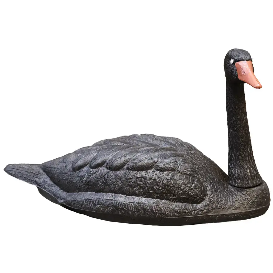 BESK Garden decor Swan 88x36x43cm, black