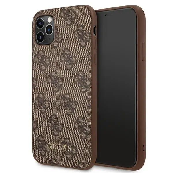 Guess GUHCN65G4GFBR iPhone 11 Pro Max 6,5" brązowy|brown hard case 4G Metal Gold Logo
