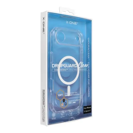 X-ONE Endura Clear phone case with MagSafe support for iPhone 17 Air transparent