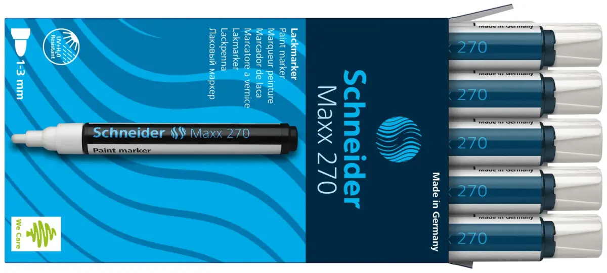 Noturīgais marķieris SCHNEIDER PAINT MARKER Maxx 270, 1-3mm, konisks, balts