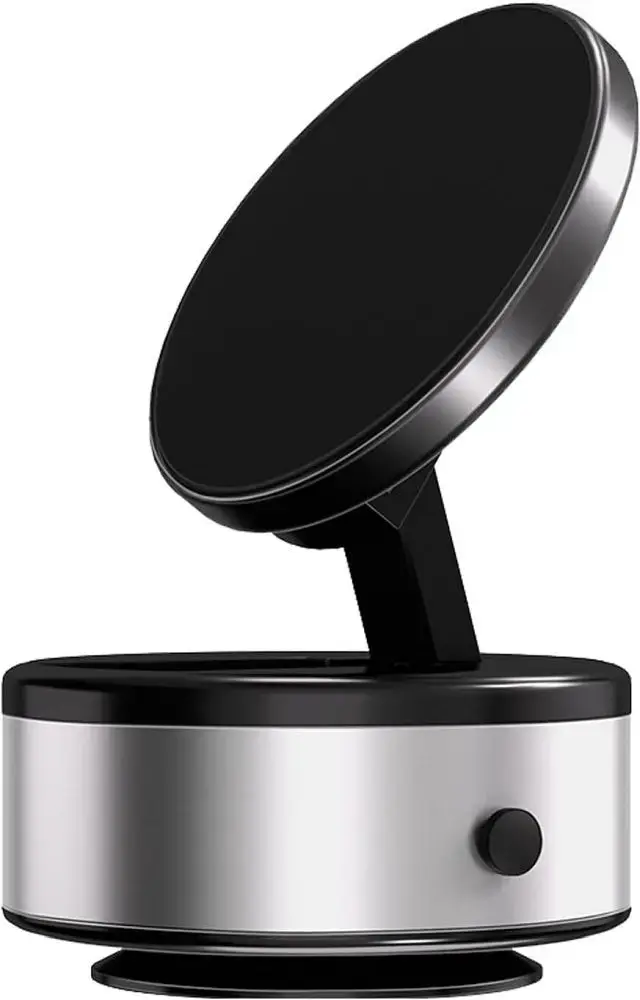 Electric vacuum suction car holder compatible with MagSafe silver