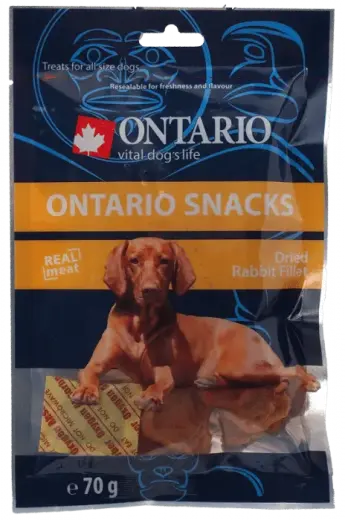 Лакомства для собак : Ontario Сухое филе кролика, 70 г