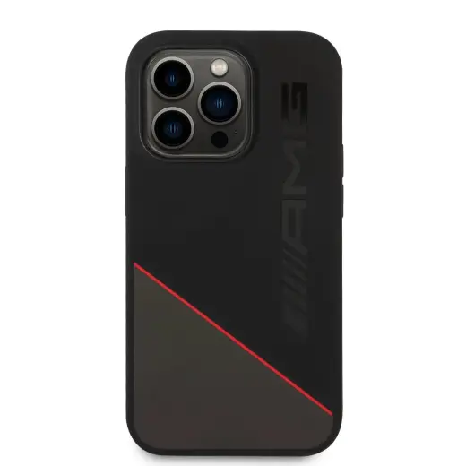 AMG Liquid Silicone Two Tone Case for iPhone 14 Pro Max Black