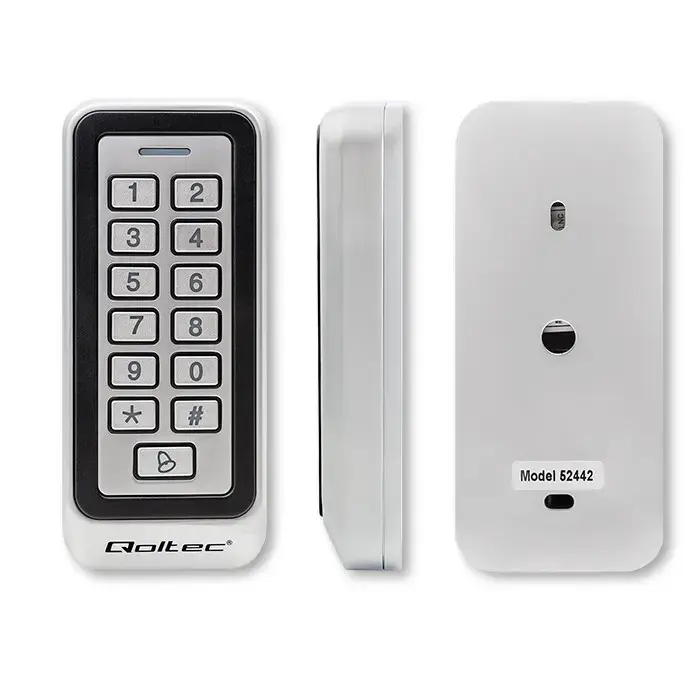 Qoltec Code lock RHEA with RFID reader | Code | Card | key fob |Doorbell | IP68 | EM