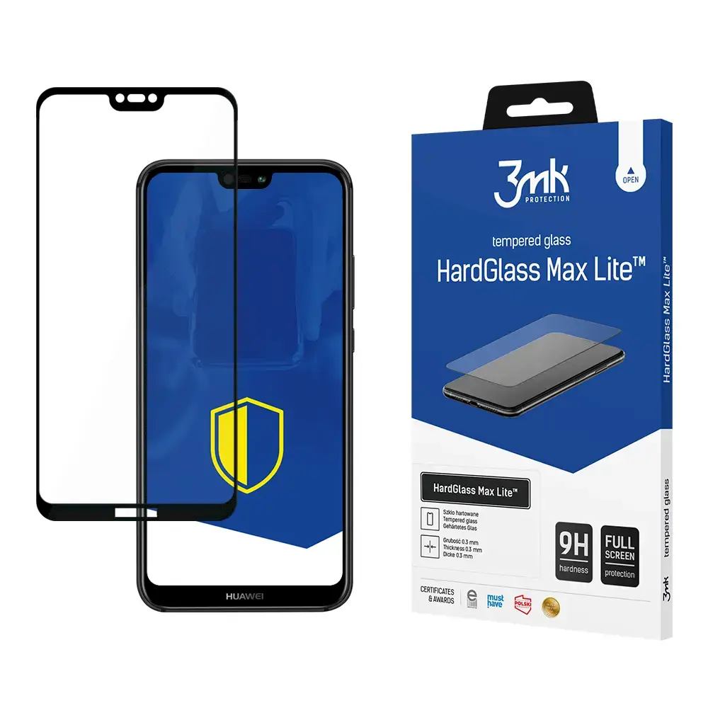Huawei P20 Lite Black - 3mk HardGlass Max Lite™ screen protector
