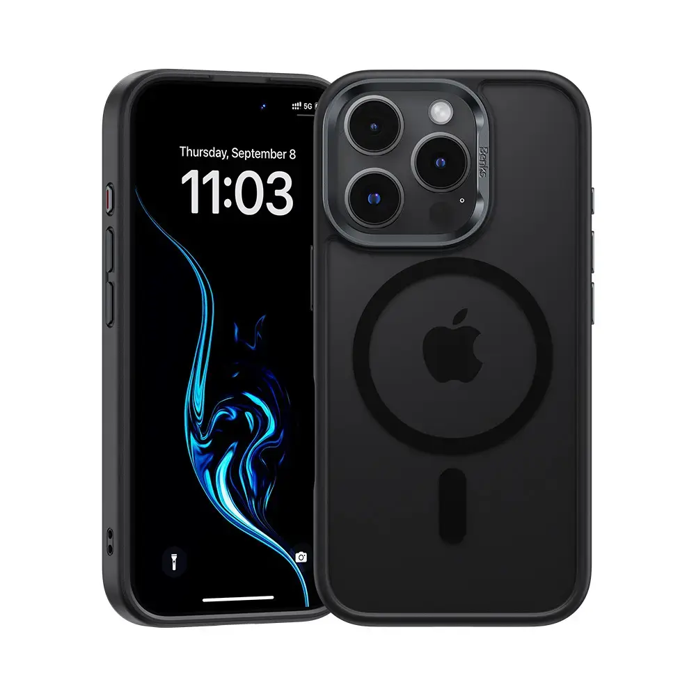 Benks Magnetic Mist Case Metal Frame for Iphone 16 Pro black