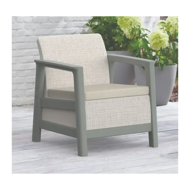 Dārza mēbeļu komplekts Scandi Linea 2 Seater Set oļu pelēks/salvijzaļa akmens tonī