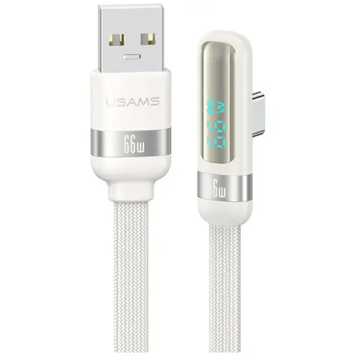 USAMS US-SJ651 datu pārraides un uzlādes vads | USB-A uz USB-C | balts