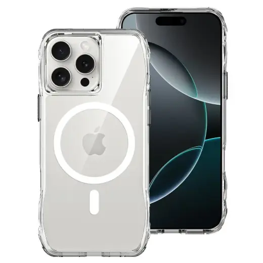 ROAR Slim Defender telefono dėklas su MagSafe palaikymu iPhone 17 Air skaidrus