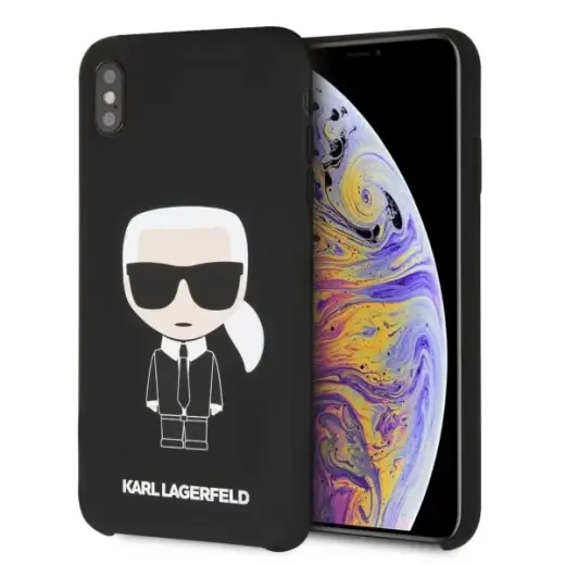 Karl Lagerfeld KLHCI65SLFKBK iPhone Xs Max  hardcase czarny|black Silicone Iconic