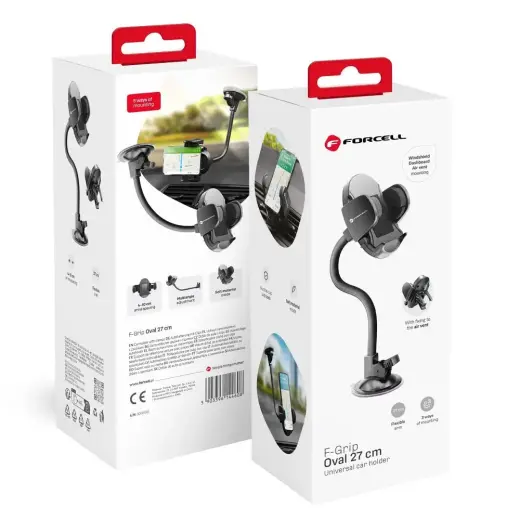 Car phone holder Forcell F-Grip Oval 27 cm windshield / dashboard / air vent black