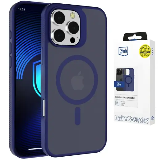 3mk Smoke MagCase maciņš ar MagSafe atbalstu telefonam iPhone 16 Pro Max zils caurspīdīgs