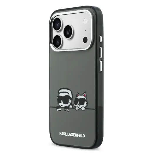 Karl Lagerfeld IML K&CH Heads Logo maciņš ar MagSafe atbalstu telefonam iPhone 17 Pro melns